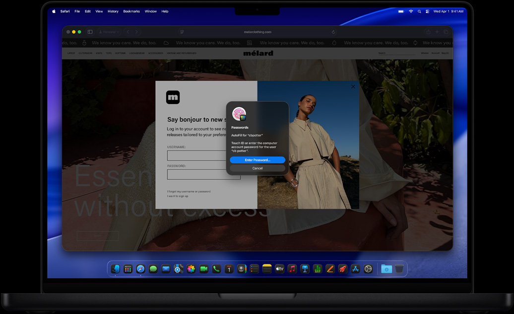 Uživateli se při prohlížení v Safari zobrazí výzva, ať se pomocí Touch ID přihlásí k webu
