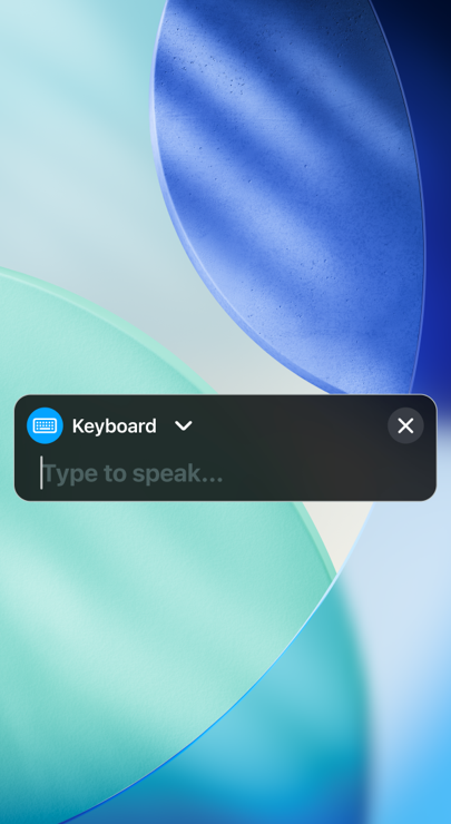 Live text-to-speech feature that speaks out loud the text “Black coffee please”.