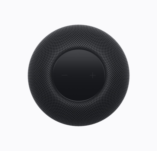 HomePodの上から見た外観、カラーはミッドナイト