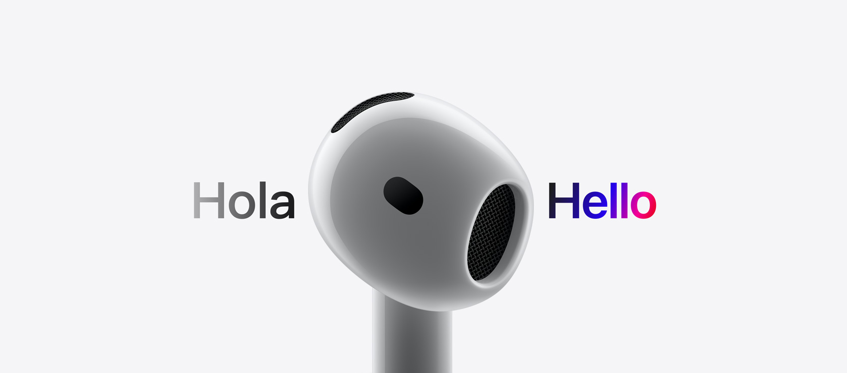 圖片展示 AirPods 正在翻譯語言