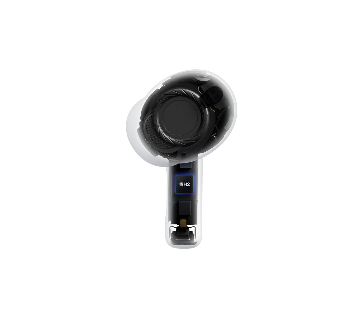 AirPods Pro 3, vezeték nélküli fülhallgató, átlátszó, belső architektúra