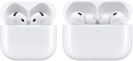 AirPods 4 وAirPods Pro 3 مع علبة بغطاء مفتوح