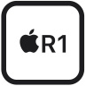 方形圓角圖像，中間有 Apple 標誌和 R1 字樣