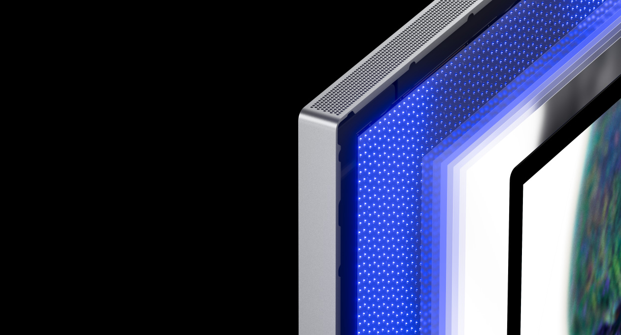 A gallery showcases the features of Studio Display XDR, including mini-LED backlight, brightness and contrast capabilities, Adaptive Sync, and connectivity